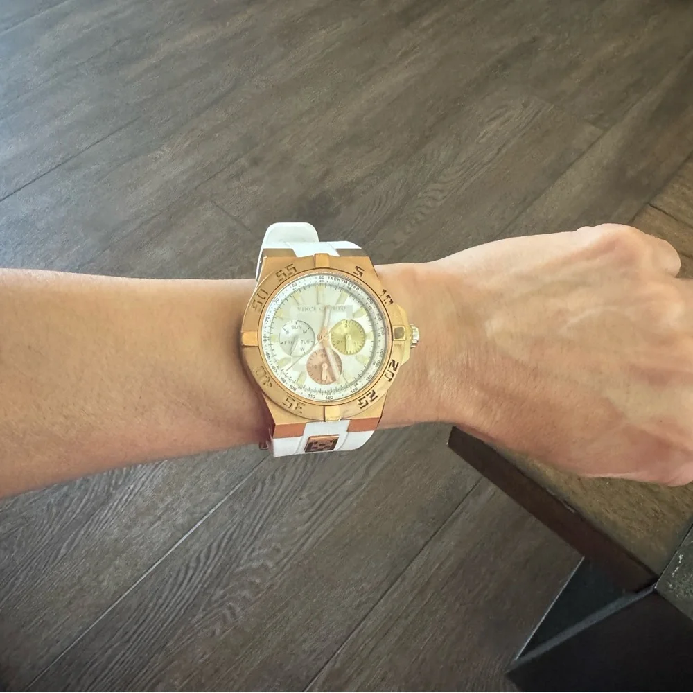 Vince Camuto White & Rose‎ Gold Watch